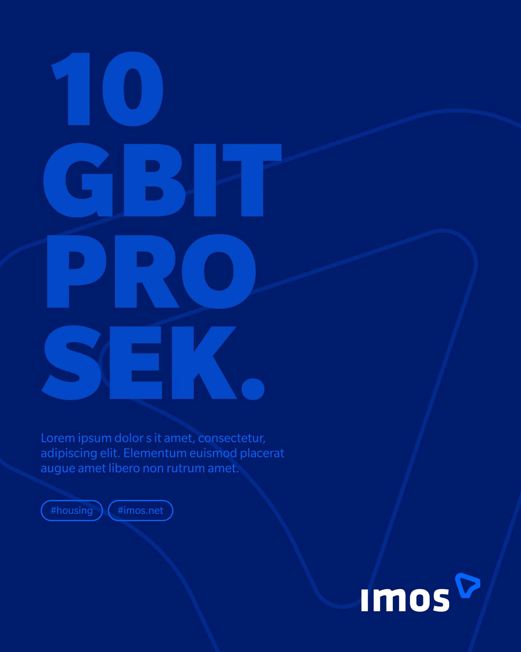 Werbegrafik von imos mit der Aussage „10 Gbit pro Sek.”
