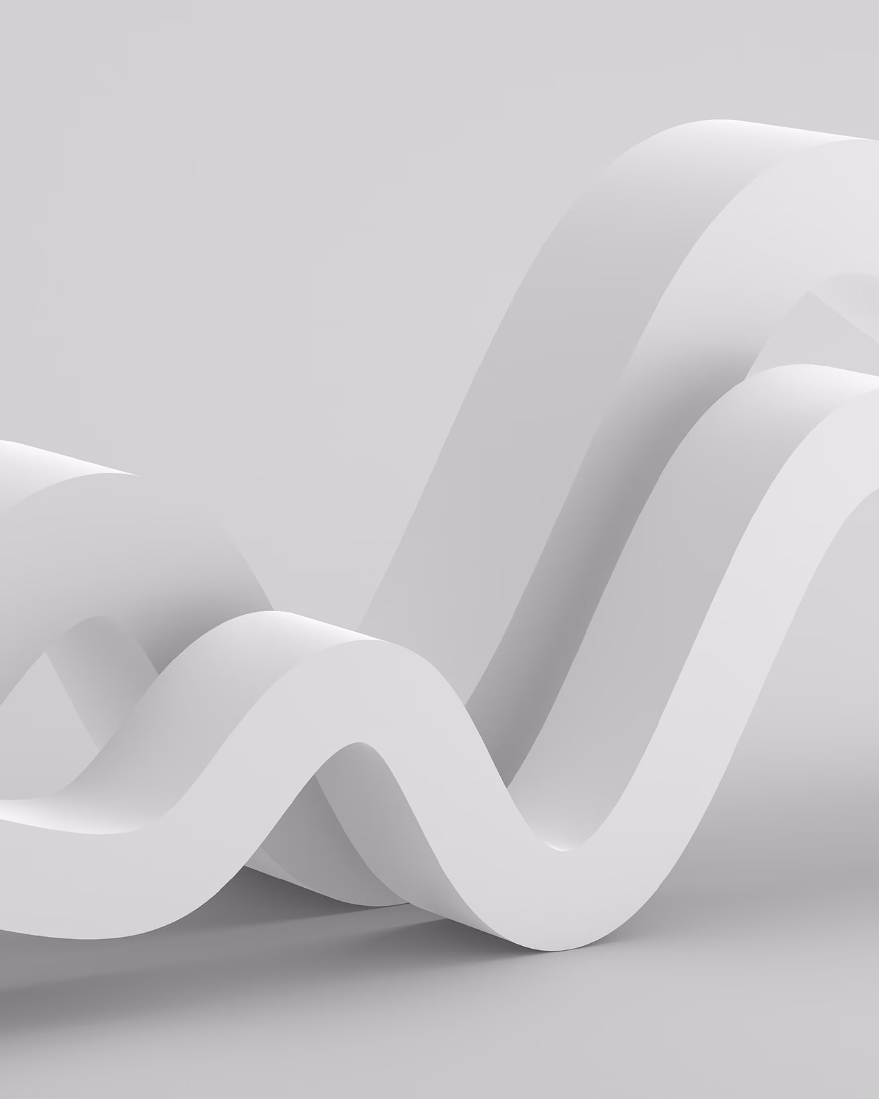 Abstrakte 3D-Illustration einer geschwungenen weißen Form