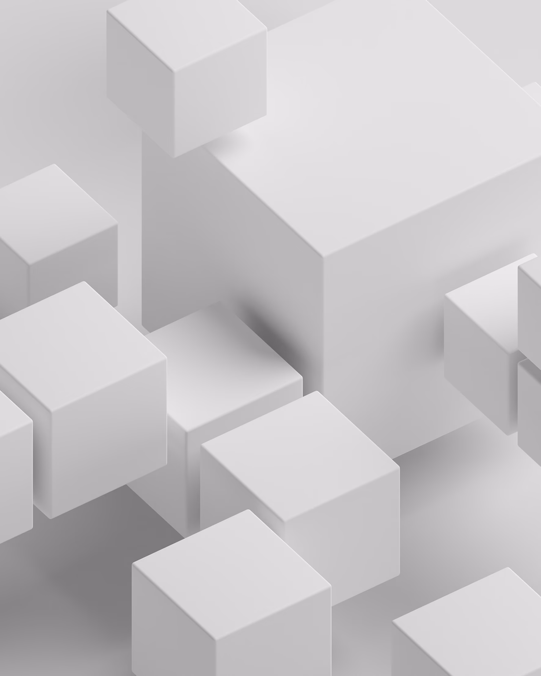 Abstrakte 3D-Illustration aus schwebenden weißen Würfeln