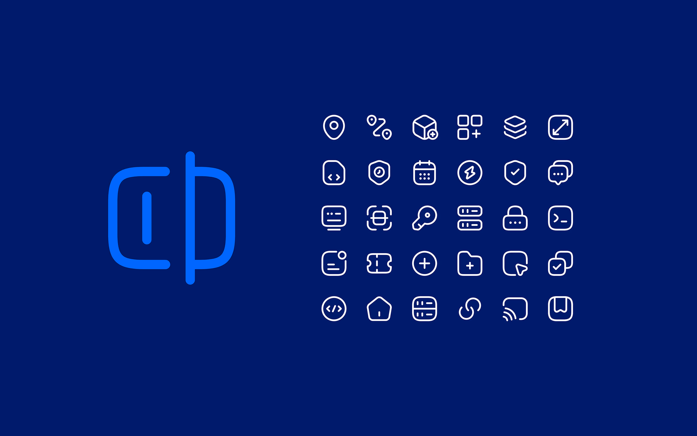 Sammlung von Icons im Liniendesign neben dem imos-Logo