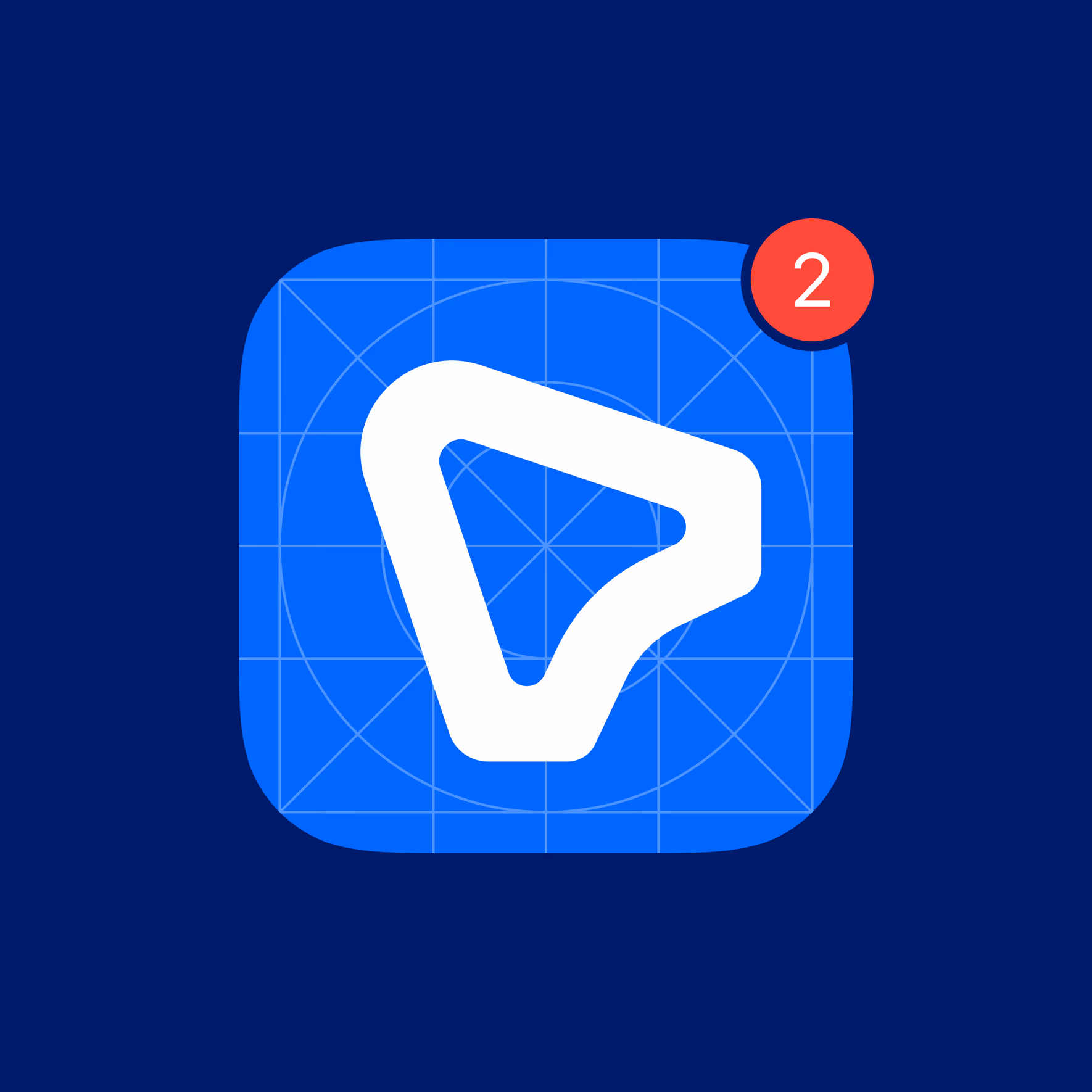 3D-Darstellung des imos-App-Icons mit Benachrichtigungsbadge